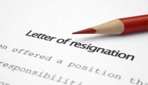 A letter of resignation